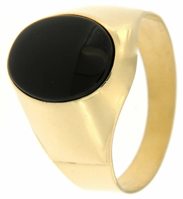 ANELLO UOMO IN Oro Giallo con Pietra nera 803321702177 EUR 599 83