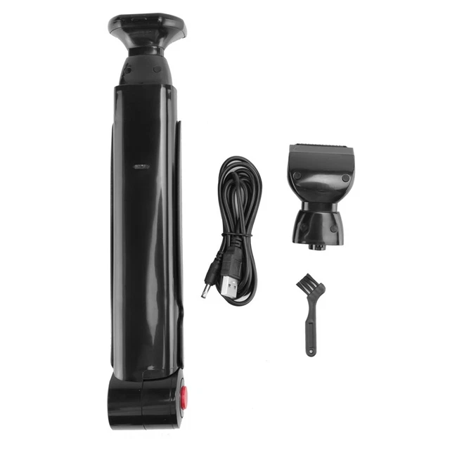 Langer Griff Herren Rücken Haarrasierer USB wiederaufladbar große Klinge Trimmer 2 in 16734
