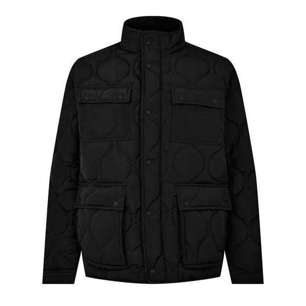 Men's Coat Firetrap Kingdom Full Zip Jacket in Black