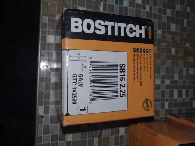 BOSTITCH  SB16-2.25 Zielgerade Nagel 57mm verzinkt  2500 Stück NEU 16 Gauge