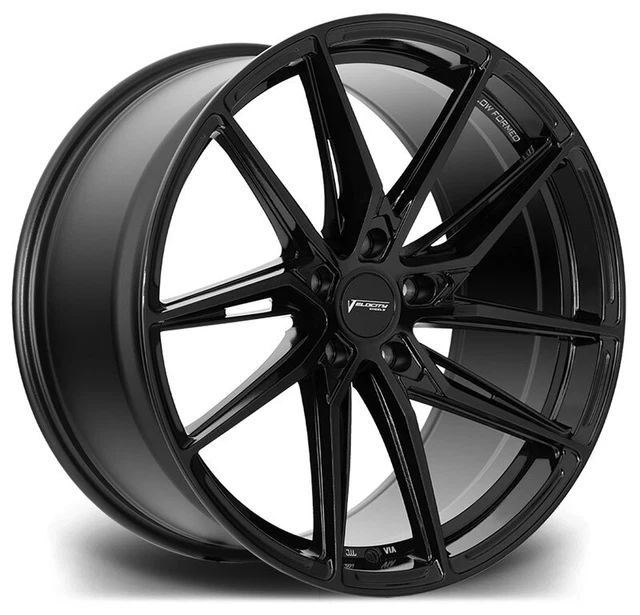ALLOY WHEELS 20& Velocity VF2 Black Gloss For VW Touareg [2.5 TDi] [Mk1 ...