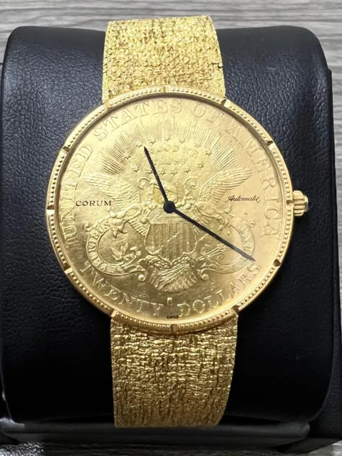 Corum $20 Coin 1904 Liberty Head 22K 18K Yellow Gold Mens Automatic Swiss Watch