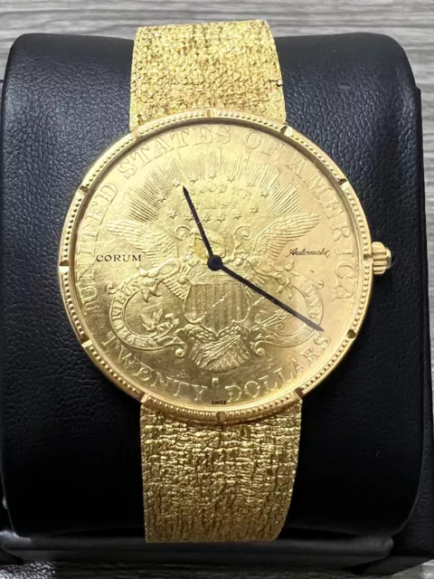 Corum $20 Coin 1904 Liberty Head 22K 18K Yellow Gold Mens Automatic Swiss Watch Corum $20 Coin 1904 Liberty Head 22K 18K Yellow Gold Mens Automatic Swiss Watch