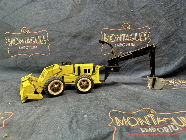 VINTAGE TONKA TRUCK Trencher Tin Plate Toy Vehicle Digger Green