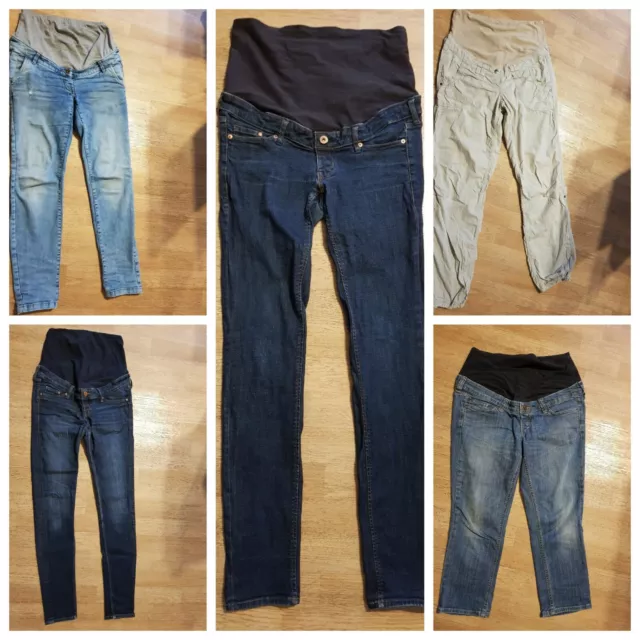 5 Umstandshosen Jeans Schwangerschaft H&M Mama Gr.36-40 Umstandsmode Baby