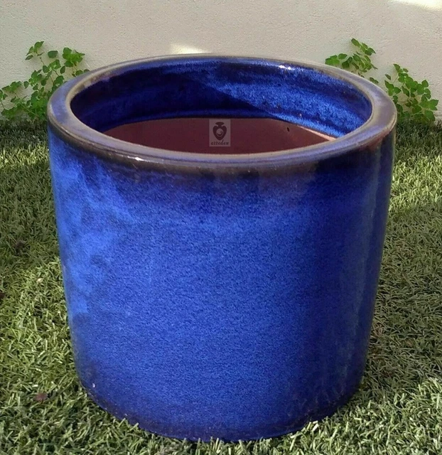 Sottovaso In Ceramica Blu 30,5 Cm – Portavasi Da Interno/Esterno, Design Minimalista