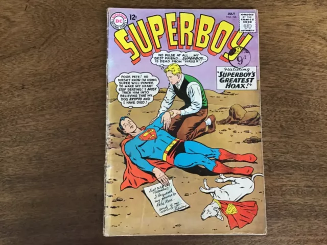 DC comics 1963 Superboy March issue 106 July ==========