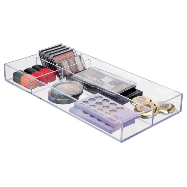 Organizador de cosméticos mDesign transparente y apilable