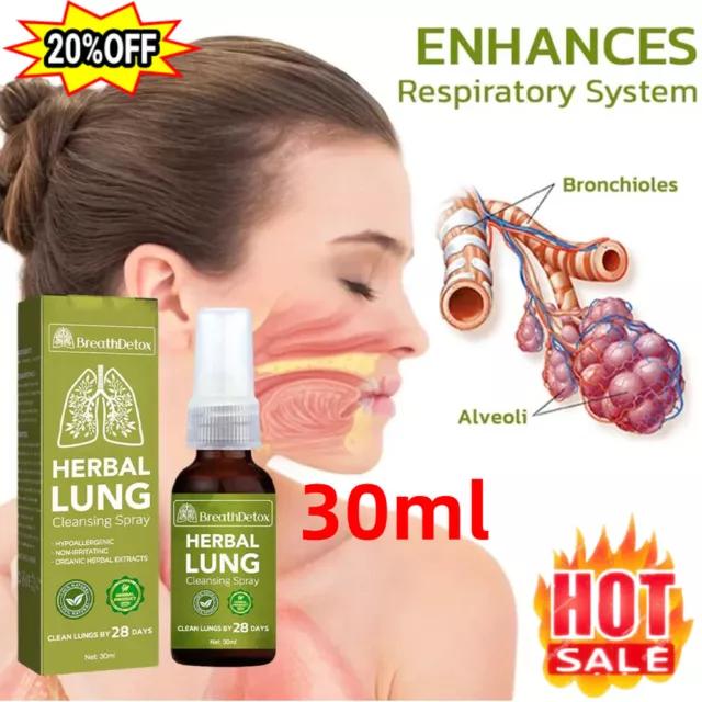 30ML BreathDetox Herbal Lung Cleansing Spray, Clears Lungs of Waste and Mucuse