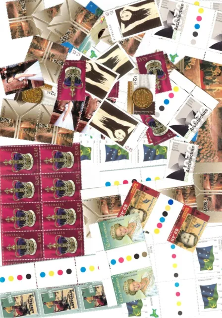 Postage stamps Australia $2.45 x 100 full gum free registered post, SAVE costs