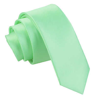 Nuovo di zecca Green Da Uomo Skinny cravatta di raso pianura solido Formale Matrimonio Cravatta da DQT