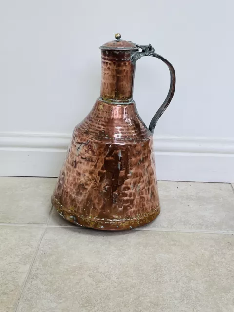 Antique Copper Brass Large Water Kettle /Jug / Pitcher, 19th Century, Sweden