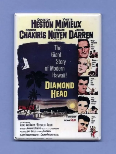 Diamond Head *2X3 Fridge Magnet* Movie Poster Hollywood Theater Hawaii Heston