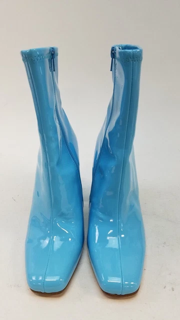 Steve Madden Size 7.5 Women's Sky Blue Patent Leather Boots With High Heels