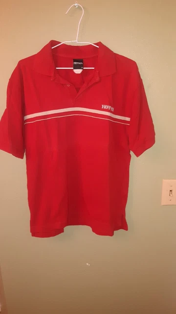 Ferrari Polo Shirt Size Med Red Logo Short Sleeve offical licenced 2002