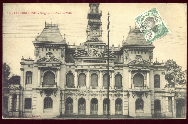 cpa Vietnam .Cochinchina. Saigon .The City Hall. stamp. stamp