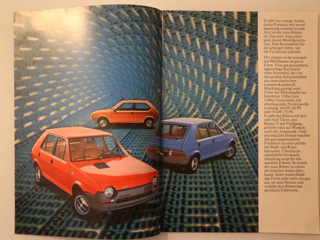 FIAT RITMO - Catalogo Brochure Brochure EUR 1,00 - PicClick IT