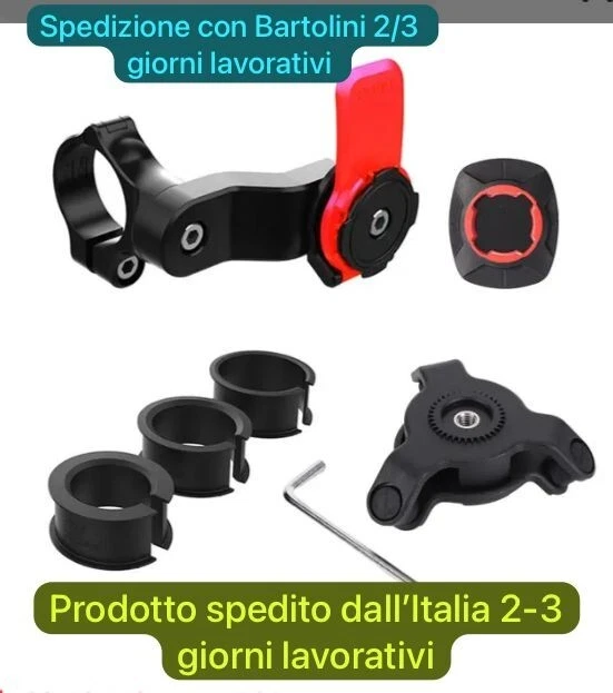 supporto cellulare simil quad lock con antivibrazione per moto-non originale RED