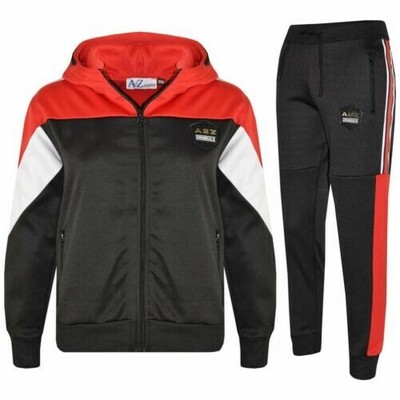 A2Z Bambini Ragazzi Tuta A2Z Sbiadito Gradiente Nero Cappuccio Top Fondo da Jogging 