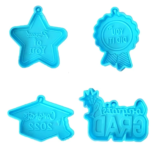 Graduation Theme Silicone Keychain Moulds Pendant Moulds DIY Candy Crafts Moulds