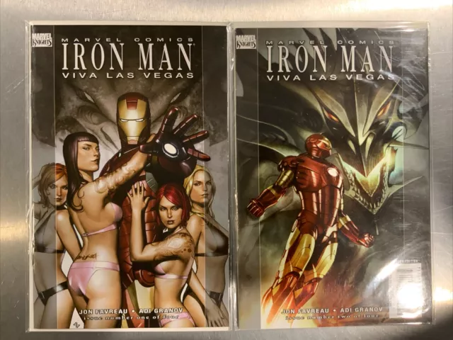 Iron Man Viva Las Vegas #1 - 2 MARVEL 2008 Favreau - Granov HIGH GRADE VF/NM