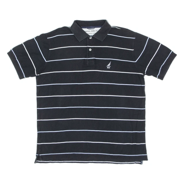 Polo Nautica Jeans Co nera a righe manica corta uomo M