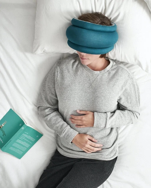 Ostrichpillow Light - Travel Pillow | Airplane Pillow Blue Gray Reef Reversible