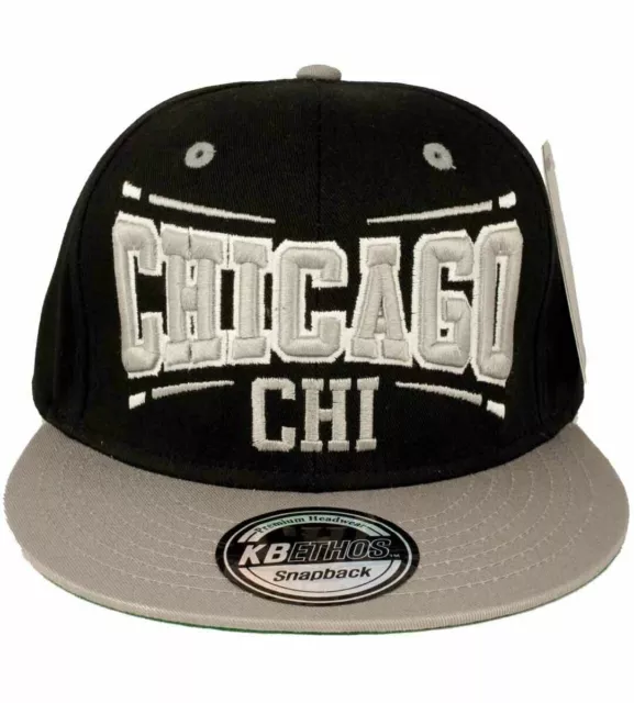 Hommes Snapback Casquettes, Nouvelle Hip Hop Ère Time Is Money Chicago Noir Gris