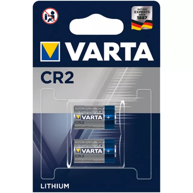 2 x Varta Professional Lithium Photo-Batterie CR2 920mAh 3V 1 x 2er Blister