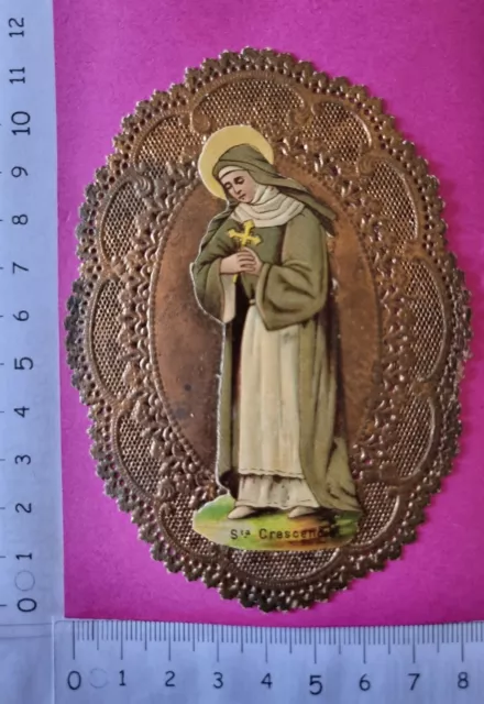 6029 - Santino Traforato Holy Card Santa Crescenza Originale