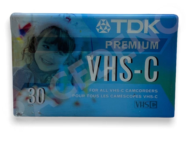 Videocámara TDK Cinta de Casete de Video En Blanco VHS-C 30 E-HG Premium VCR SELLADA De Colección