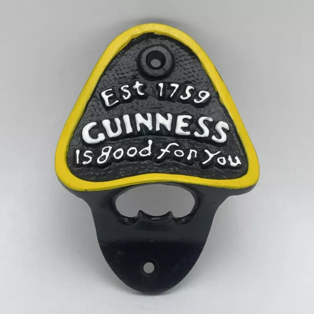 Guinness Bottle Top Opener Wall Mounted Vintage Antique Style Cast Iron Painted