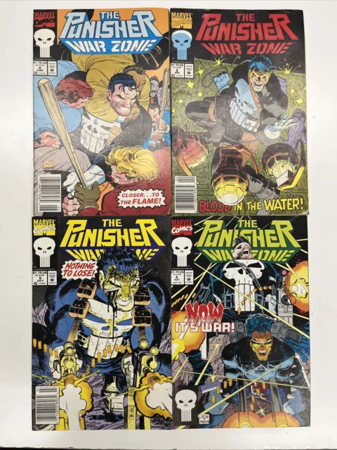 The Punisher: War Zone #2,4,5,6 (1992, Marvel) LOT OF 4 comic books