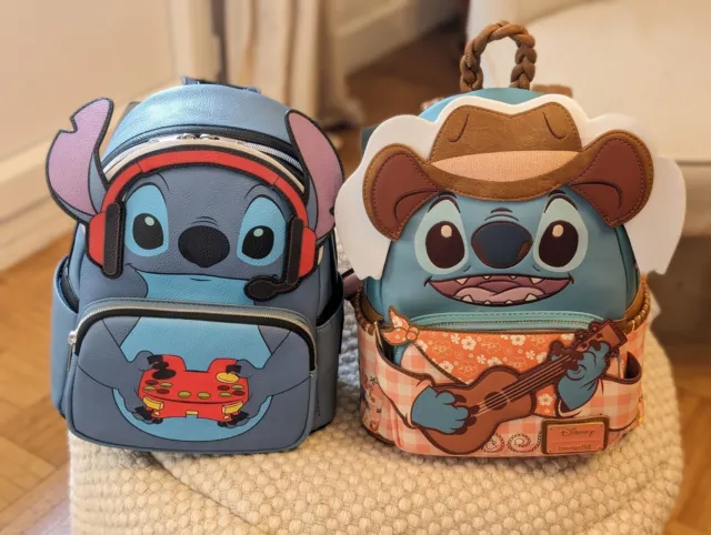 Lot 2 SAC A DOS STITCH LOUNGEFLY Disneyland Paris Western Et Gamer