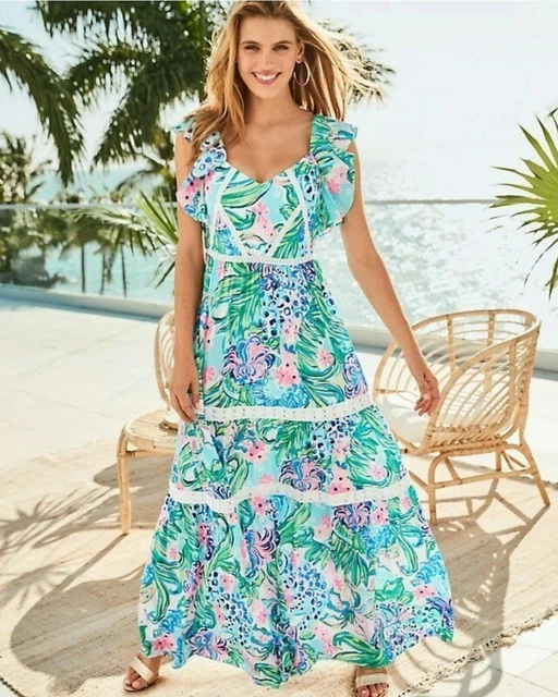lilly pulitzer fayette beach maxi dress Ramsey Maxi Dress - Resort White Seashell Splendor – Ocean Palm