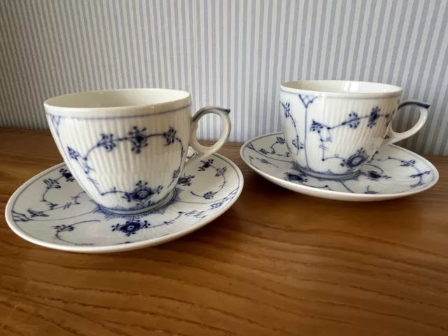 Royal Copenhagen 2 Tassen 78 + Untertasse 75-78 Musselmalet Teetasse Kaffeetasse