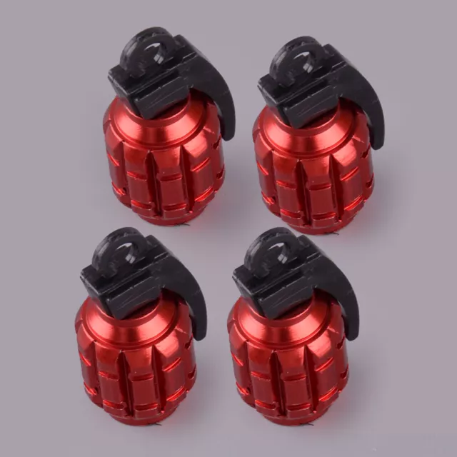 4Pcs Car Tire Wheel Valve Stem Caps Set Metal Grenade Bomb Air Dust Cover Cap