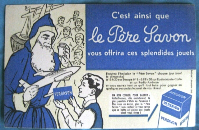 Buvard non Protège Cahier : LE PERE SAVON - EUROPE 1 - RADIO MONTECARLO ANDORRE