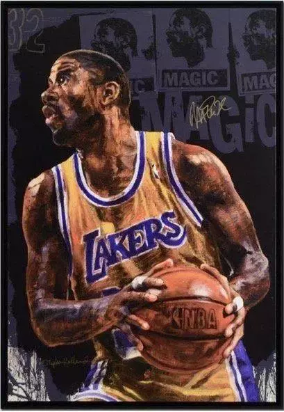 Stephen Magic Johnson Holland (Double Signed) Basketball Sports LA Lakers NBA