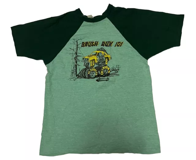 Vintage 1970s Ed Roth Rat Fink Truck T Shirt Off Road Mudding Mud Runners 70s S