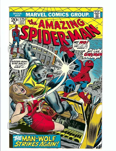 Amazing Spider-Man 125, VF+ 8.5, Bronze 1973, 2nd App & Origin Man-Wolf 🐺🕷️