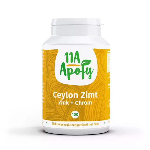 Ceylon-Zimt Zink + Chrom | 1.500 mg Zimt pro Tagesdosis | ohne Magnesiumstearate