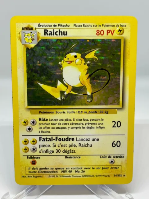 Raichu Unlimited Base Set 14/102 Holo French Pokemon Card