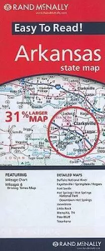 Arkansas State Map (Rand McNally Easy to Read) - Map By Rand McNally - GOOD