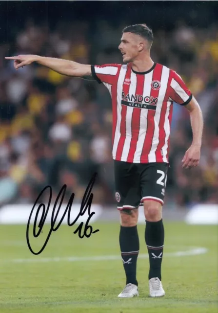 Ciaran Clark Hand Signed Sheffield United 12x8 Photo Football Autograph 1