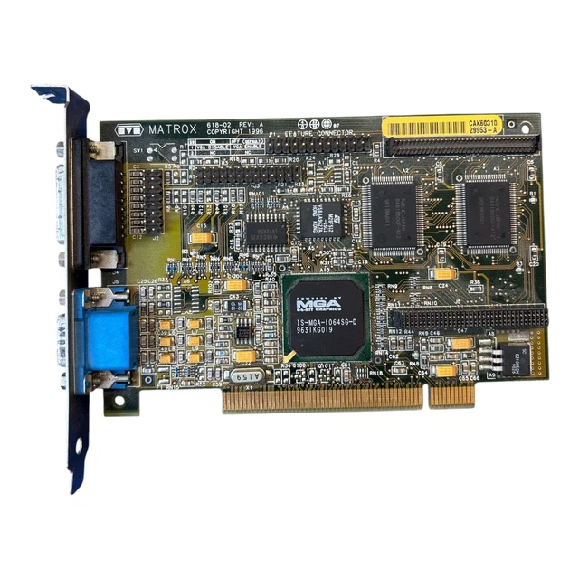 Carte Graphique Matrox MGA Mystique PCI, 2 Mo SGRAM, Fonctionne Parfaitement