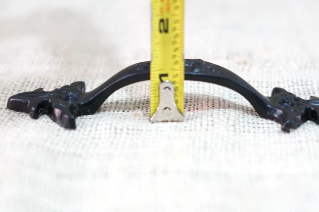 8 Cast Iron Handles Gate Pull Shed Door Barn Handle Drawer Pulls Durable Black 7