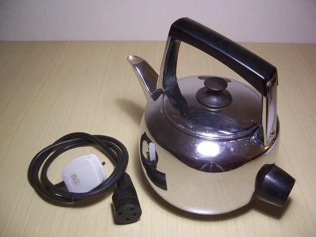 Vintage 1970s Hotpoint Chrome Electric Kettle