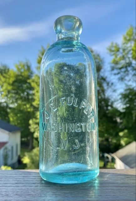 J E Fulper Washington NJ Hutchinson Hutch soda bottle 1880s circular slug plate