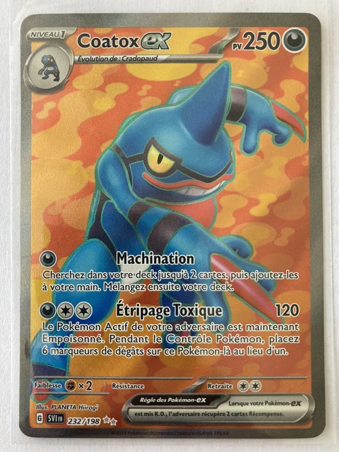 Carte Pokémon Coatox EX 131/198 Double Rare EV1 écarlate et violet VF Carte Pokémon Coatox EX 131/198 Double Rare EV1 écarlate et violet VF